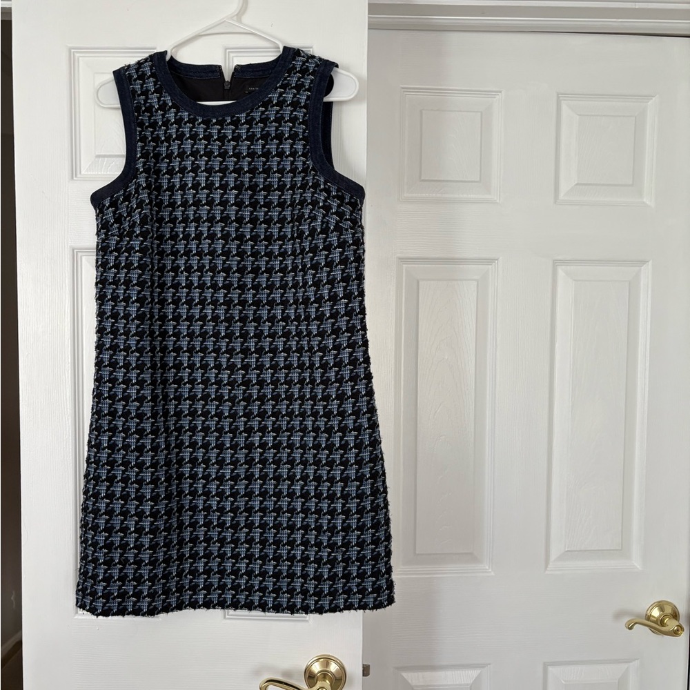 Ann Taylor Black and Blue Houndstooth Mini Dress